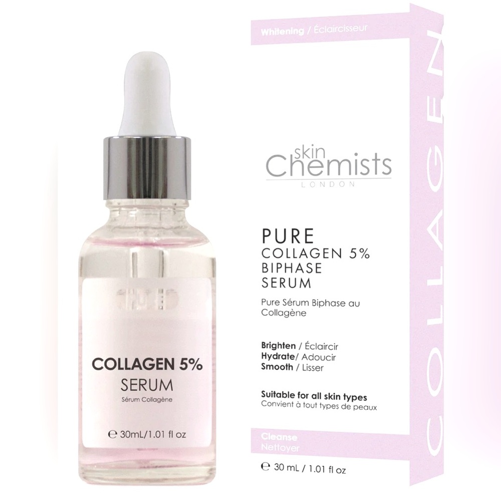Skin Chemist Pure Collagen, 5% Face Serum 1 ounce NEW